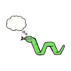 funny cartoon snake with thought bubble N17