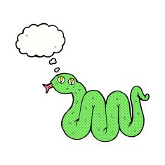funny cartoon snake with thought bubble N18