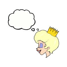 cartoon princess with thought bubble N33