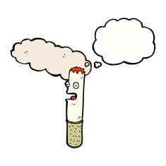 cartoon cigarette with thought bubble N12
