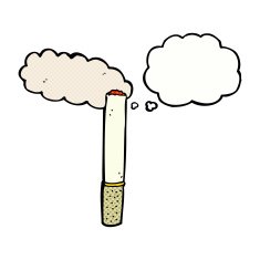 cartoon cigarette with thought bubble N14