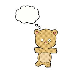 cartoon funny teddy bear with thought bubble N12