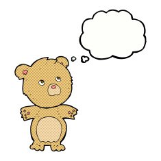 cartoon funny teddy bear with thought bubble N13