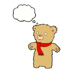 cartoon teddy bear with thought bubble N64