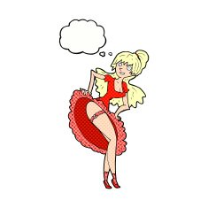 cartoon flamenco dancer with thought bubble N9