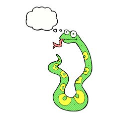 cartoon snake with thought bubble N55