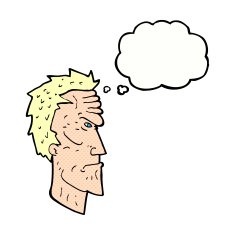 cartoon angry face with thought bubble N26