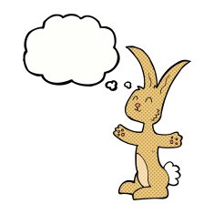cartoon rabbit with thought bubble N81