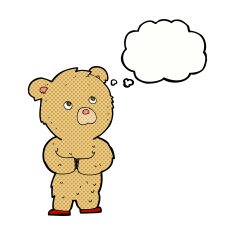 cartoon teddy bear with thought bubble N66