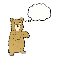 cartoon bear with thought bubble N11