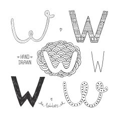 Vector hand drawn alphabet N6