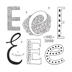 Vector hand drawn alphabet N17