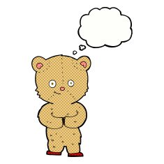 cartoon teddy bear with thought bubble N68