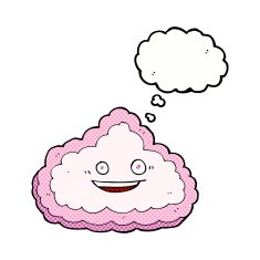 cartoon decorative cloud with thought bubble N8