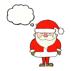 cartoon santa claus with thought bubble N175