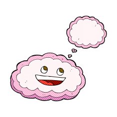 cartoon decorative cloud with thought bubble N10