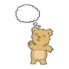 cartoon teddy bear with thought bubble N72