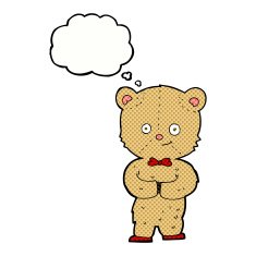 cartoon teddy bear with thought bubble N74