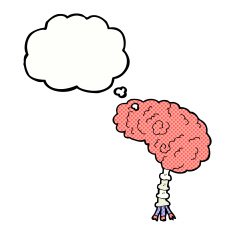 cartoon brain with thought bubble N2