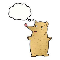 funny cartoon bear with thought bubble N35