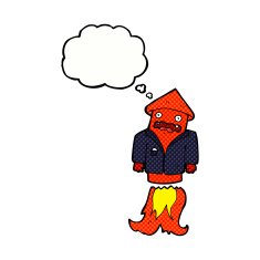 cartoon firework in business suit with thought bubble N9