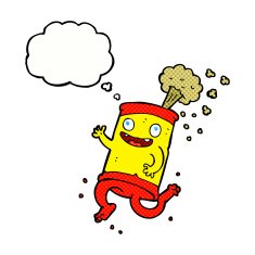 cartoon crazy soda can with thought bubble N9