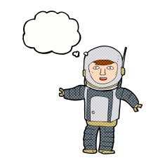 cartoon astronaut with thought bubble N110