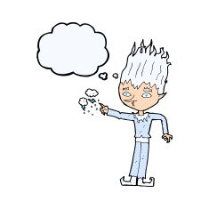 jack frost cartoon with thought bubble N3