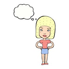 Cartoon Annoyed Woman With Thought Bubble N171