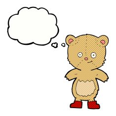 cartoon cute teddy bear with thought bubble N30