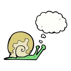 cartoon snail with thought bubble N30