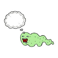 cartoon ghost with thought bubble N20