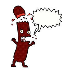 cartoon sausage with thought bubble N13