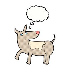 funny cartoon dog with thought bubble N20