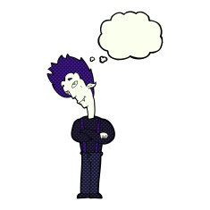 cartoon vampire with thought bubble N118