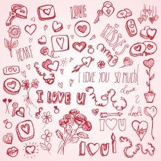 Pink doodles for Valentine's day