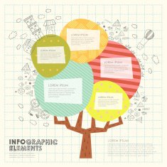 collage pattern template with colorful tree