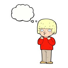cartoon surprised man with thought bubble N132