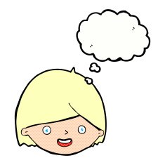 cartoon happy face with thought bubble N51