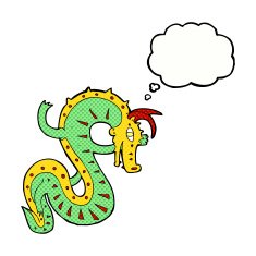 Saxon dragon cartoon with thought bubble N8 free image download