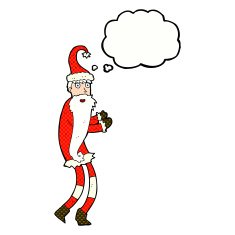 cartoon santa claus with thought bubble N183