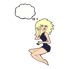 cartoon sexy woman with thought bubble N14