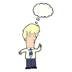 cartoon man with question thought bubble N9