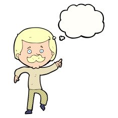cartoon dancing dad with thought bubble N9