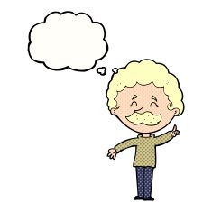 cartoon man with idea thought bubble N105