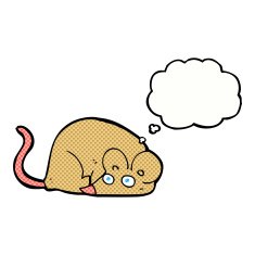 cartoon mouse with thought bubble N15