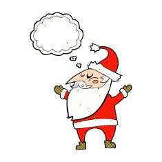 cartoon santa claus with thought bubble N187