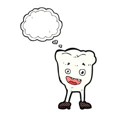 cartoon tooth with thought bubble N17