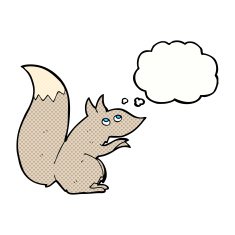 cartoon squirrel with thought bubble N16