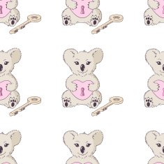 Koala with heart and key